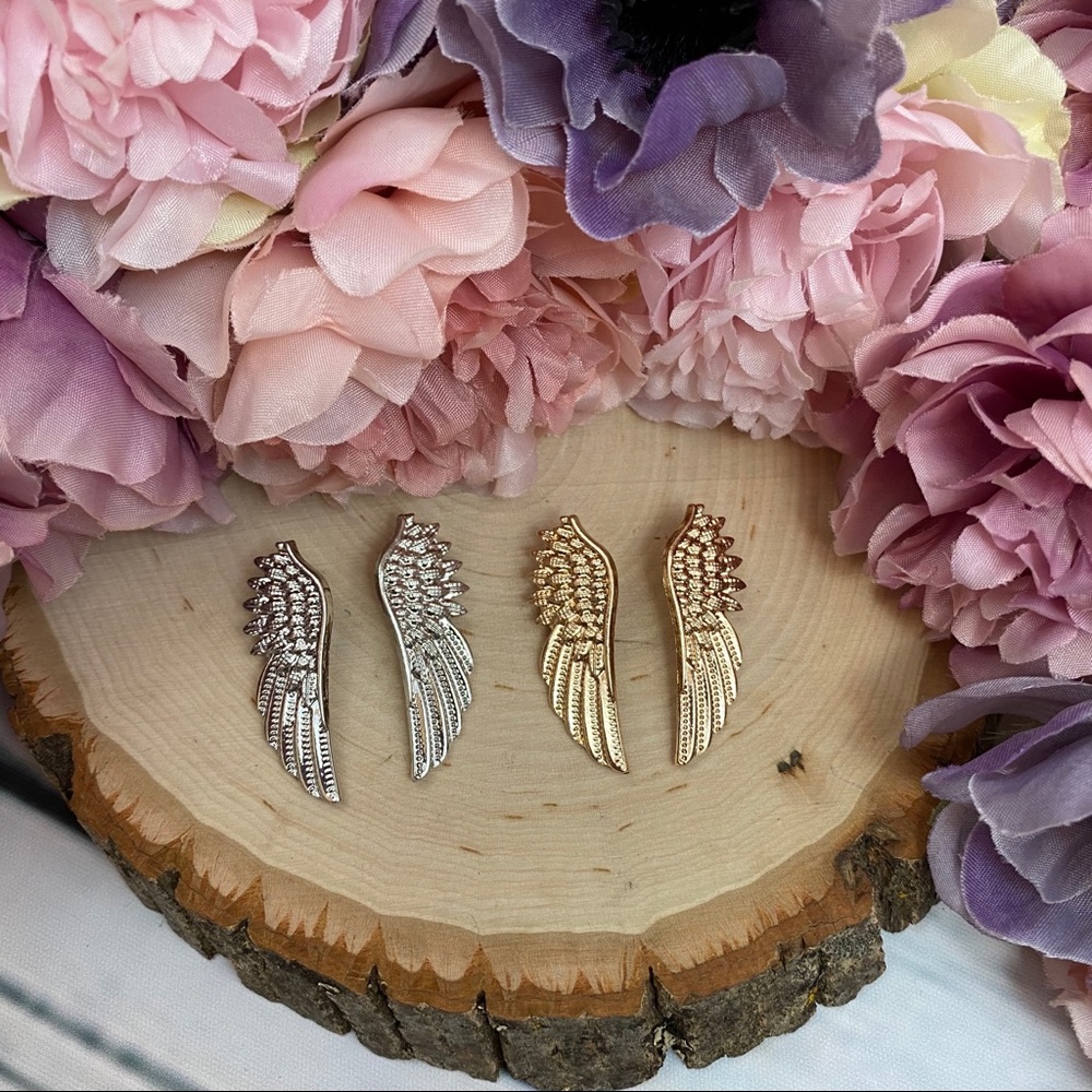 Angel Wings Feather Shirt Collar Suit Pin Brooch - Picture 6 of 14